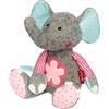 SIGIKID 42846 - Peluche elefante rosa patchwork Sweety per giocare e coccolare in morbido mix di materiali per neonati e bambini, ragazzi e ragazze da 0 a 8 anni, multicolore, elefante 31 cm