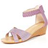 Gaatpot Sandali Donna Sandalo con Zeppa Sandal Punta Aperta Moda Scarpe con Tacco Estivi Eleganti Comodo Rosa 40EU=41CN