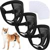 Svee 3 Pannolini per Cane Femmina in Calore Mutande per Cani con 9 Assorbenti Fascia per Ciclo Mestruale di Chihuahua Mutandine Lavabili Igieniche per Gatto Bulldog Incontinenti, Nero (Grande)