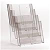 Taymar Espositore per brochure, 4 ripiani DIN A4 verticali, trasparente, 34 cm x 23.5 cm x 17.5 cm, per mostre di brochure e libri