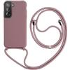 Keteen Cover per Samsung Galaxy S22 Plus con Collana Custodia con Cordino TPU Corda Silicone Case Bumper Regolabile Staccabile Shock Absorption Antiscivolo Protettiva Custodia Galaxy S22 Plus, Rosa