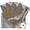 TOPLUXE Tovagliette in Tessuto Damascato 45x30 cm, Set di 4 Tovagliette Lavabili per Tavolo da Pranzo/Cucina/Ristorante/Banchetto/Festa (Blu Grigio)
