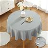 Pahajim Tovaglia Antimacchia Rotonda Tovaglia Cotone Impermeabile Tovaglia Elegante Lavabile Copritavolo da Cucina Antipolvere Decorazione da Tavolo da Giardino(Grigio,135x135cm)