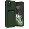 kwmobile Custodia Compatibile con Apple iPhone 12 / iPhone 12 Pro Cover - Back Case Cellulare con Slot Porta Carte - Morbida in Silicone TPU verde scuro