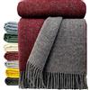 STTS International Coperta in lana vergine al 100%, in diversi colori; copriletto Tirol in lana vergine, double face, 140 x 200 cm, grigio/rosso