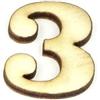 Numero 3 Clarendon in Legno cm 2