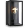Briloner Leuchten - Lampada da esterno, Plafoniera da esterno in vetro, lampada da parete IP44, E27, nero, 260x140x135 mm (LxWxH)