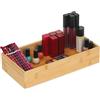 Relaxdays Organizer in bambù, Contenitore Portaoggetti, Cucina e Bagno, HLP: 6x30x15 cm, Porta Trucchi, Color Naturale
