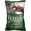 Tyrrells Tyrrels, Chips Vinegar & Sea Salt, Patatine all'Aceto e Sale Marino, Ideali come Snack per Merende, Antipasti o Feste, Senza Coloranti, Non adatto ai celiaci, Busta da 150 g