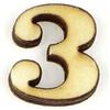 Numero 3 Clarendon in Legno cm 1,5