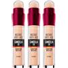 Maybelline New York Instant Anti-Age Cancella Età Correttore Multiuso Colore 02 Nude Illuminante con Applicatore a Spugnetta - 3 Cosmetici