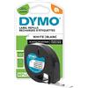 Dymo LetraTag etichette originali in plastica | rotolo da 12 mm x 4 m | stampa nera su bianco | LT etichette autoadesive per etichettatrice LetraTag | 1 pezzo