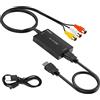 AIFHDAUF Adattatore RCA a HDMI, Convertitore da RCA a HDMI 1080p AV a HDMI convertitore video con cavo HDMI, uscita video adattatore audio per Sky/DVD/STB per la visualizzazione su HDTV