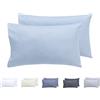Todocama - Set di 2 federe per cuscino, in microfibra extra morbidi, ipoallergenica, Set di 2 - 30x50 cm Azzurro