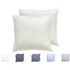 Todocama - Set di 2 federe per cuscino, in microfibra extra morbidi, ipoallergenica, Set di 2 - 50x50 cm Beige