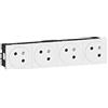 Legrand 99423 Superficie Prata, Gamma Mosaic Link inclinata a 45°, 4 x 2P+T con Base Retrattile, elettrica innovativa, Facile da installare, 8 Moduli, Presa di Corrente quadrupla