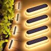Lacasa Luci Solari Giardino Esterno, 4 Pezzi 30 LEDs IP68 Impermeabile per Sentieri, Auto On/Off da Terra Bianco Caldo Lampada per Ponte Passo Vialetto Scale Cortile