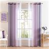 MIULEE Voile Tende Trasparenti con 2 Pannelli per Salotto Eleganti con Occhielli Sfumato Tenda per Finestra Decorazione Balcone e Camera da Letto Soggiorno Bagno Cucina 140X245CM Viola