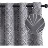 GIRASOLE HOME Coppia Tende Jacquard Semi Oscuranti Fantasia Rombi Tenda Filtrante per Soggiorno Camera e Interni 2 Pannelli con Occhielli (140x235cm, Nero)