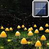 TIYUPA Luci Solari da Esterno Giardino Fungo 5M, 20 LED Catena Luminosa Esterno Solare, 8 Modalità Impermeabile Lampade Fungo Decorativi Natale per Fiori, Prati, Festa, Recinzione, Nozze, Bianco Caldo