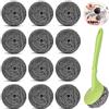 SZQIUNUBI Scrubber Spugne In Acciaio Inossidabile 12 Pezzi Scrubber Spugne Dell'Acciaio Spugna In Lana D'Acciaio Spugna In Acciaio Inox Con 1 Maniglia Scioglie Le Macchie Ostinate In Cucina