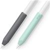 elago Presa in silicone [2 Pack] compatibile con Apple Pencil 2a e 1a generazione, supporto in silicone di alta qualità, compatibile con ricarica magnetica e doppio tap (grigio scuro/verde)