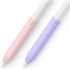 elago Presa in silicone [2 Pack] compatibile con Apple Pencil di seconda e 1a generazione, supporto in silicone di alta qualità, compatibile con ricarica magnetica e doppio tap (rosa/malva)