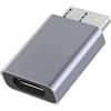 PremiumCord Adattatore da USB-C a USB 3.0 Micro B femmina a maschio, super velocità, 5 Gbps, in alluminio, grigio siderale