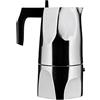 Alessi Ossidiana MT18/6 - Caffettiera per Espresso di Design in Fusione d'Alluminio, 6 Tazze