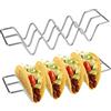 YANJINGHE Supporto per Porta Tacos, 2 Pezzi Porta Tacos In Acciaio Inossidabile, Supporti Taco per Taco, Taco Holder, con Manici, può Contenere 3 o 4 Tacos, per Ristorante, Casa, Feste (Argento)