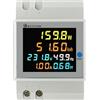 KETOTEK Contatore Energia Elettrica Monofase, 6 in 1 Multifunzione Misuratore Consumo Elettrico Din AC40-300V 100A Wattmetro Voltmetro Amperometro su Guida DIN