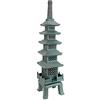 Design Toscano La pagoda del Tempio di Nara Decorazione Asiatica Statua da giardino, poliresina, bicolore bronzo e verderame, Grande 71 cm