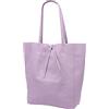 SH Leder ® Kora G266 - Shopper da donna in vera pelle bovina con tasca interna, in diversi colori, 37 x 29 cm, lilla chiaro, s