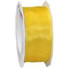 Präsent Four Seasons - Nastro Trasparente con Bordo Metallico Giallo, 25 m, in Tessuto Tinta Unita, Larghezza 40 mm, Facile da Piegare per Decorare e Fai da Te, per Occasioni Speciali