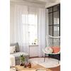 Elbersdrucke Tenda con passanti nascosti Fluffy Dots 00 bianco trasparente 255 x 140 cm 201401 per soggiorno, camera da letto, cucina, corridoio, cameretta dei bambini