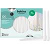 Bolsius Candele a Stelo Coniche - Set di 100 Pezzi - Colore Bianco - Durata Fino a 7 Ore a Candela - Cera Inodore - Dimensione Candela Singola: Altezza 24 cm Diametro 2.3 cm