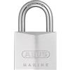 ABUS Lucchetto Marine 75IB/40 - Resistente alle intemperie - Corpo della Serratura in Ottone con Rivestimento in Nichel Perlato - Livello di Sicurezza 6 - Argento