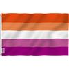 ANLEY Fly Breeze 3x5 piedi Sunset Lesbian Pride Flag - Colore vivido e resistente allo sbiadimento - Intestazione in tela e doppia cucitura - Bandiere LGBT Les Sunset Pride in poliestere con occhielli