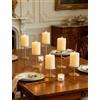 Romadedi Porta Candele Oro Portacandele - Set di 6 Candelabro per candele a Colonna in Metallo Moderno Design da tavolo Natalizio Centrotavola Decorazioni per la Casa Nozze