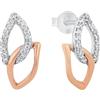 amor Orecchini 925 Argento Sterling per Donna, con Zirconia sintetica, 1,5 cm, Bicolore, Confezionato in Scatola Regalo per Gioielli, 2026209