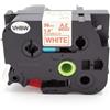 BROTHER Nastri rosso su bianco compatibile con Brother TZE-262 rosso su bianco 8 metri