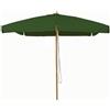 Living Garden Ombrellone con Finitura Inox 3x4m con Palo in Teak da 48mm - Verde