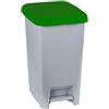 Ristosubito Gettacarte a pedale in polipropilene grigio - verde MDL - Modello SLIM 909978