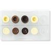Decora 0050125 Stampo Professionale Cioccolatino Tondo Componibile, 10 cavità, ø 30 x h 5-15 Mm, In Policarbonato, Ideale per Realizzare Cioccolatini Lucidi e Croccanti, Design Professionale, Made in Italy