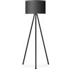 tomons Lampada da Terra LED Dimmerabile Contemporanea con Treppiede in Metallo, per Soggiorno e Camera da Letto, Stile Scandinavo - Nero