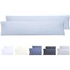 Todocama - Set di 2 federe per cuscino, in microfibra extra morbidi, ipoallergenica, Set di 2 - 150x40 cm Azzurro