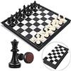 Peradix Scacchiera Magnetica con Scacchi da Viaggio, 25CM x 25 CM Scacchiere con Scacchi Magnetici Portatili Pieghevole per Scacchi Neofiti, Bambini（2 Regine Extra）