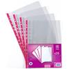 Viquel - Confezione da 25 buste perforate A4 in plastica con bordo rinforzato