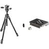 Manfrotto MK290DUA3-3W 290 Dual Treppiede a 3 Sezioni, Nero/Antracite & 200PL Piastra Rapida in Alluminio, Nero