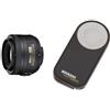 Nikon Obiettivo Nikkor AF-S DX 35 mm f/1.8G, Nero [Nital Card: 4 Anni di Garanzia] + Amazon Basics - Telecomando wireless per fotocamere digitali SRL Nikon P7000, D3000, D40, D40x, D50,